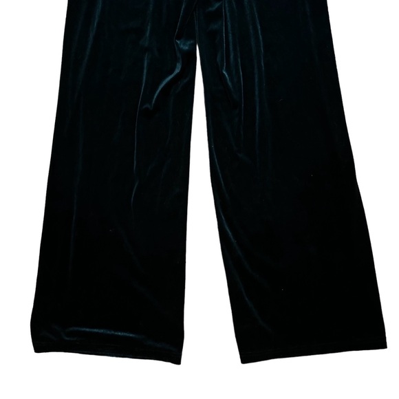 NWOT Green Velvet High Waist Wide Leg Pants L - Picture 6 of 12